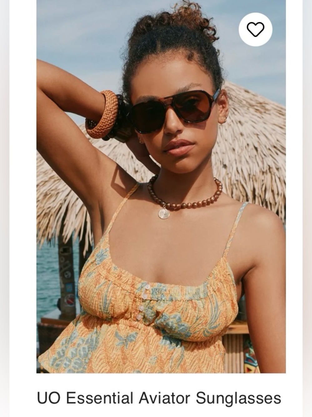 Urban Outfitters essential aviator Tortoiseshell Brown Sunglasses - Picture 13 of 16